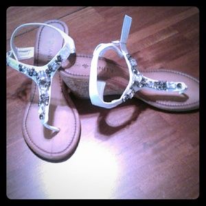 Wedged Sequined Sandals