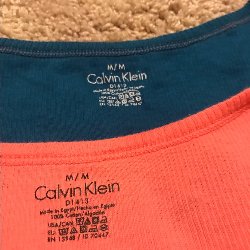 Two Calvin Klein Ribbed Tanks - Picture 4 of 4