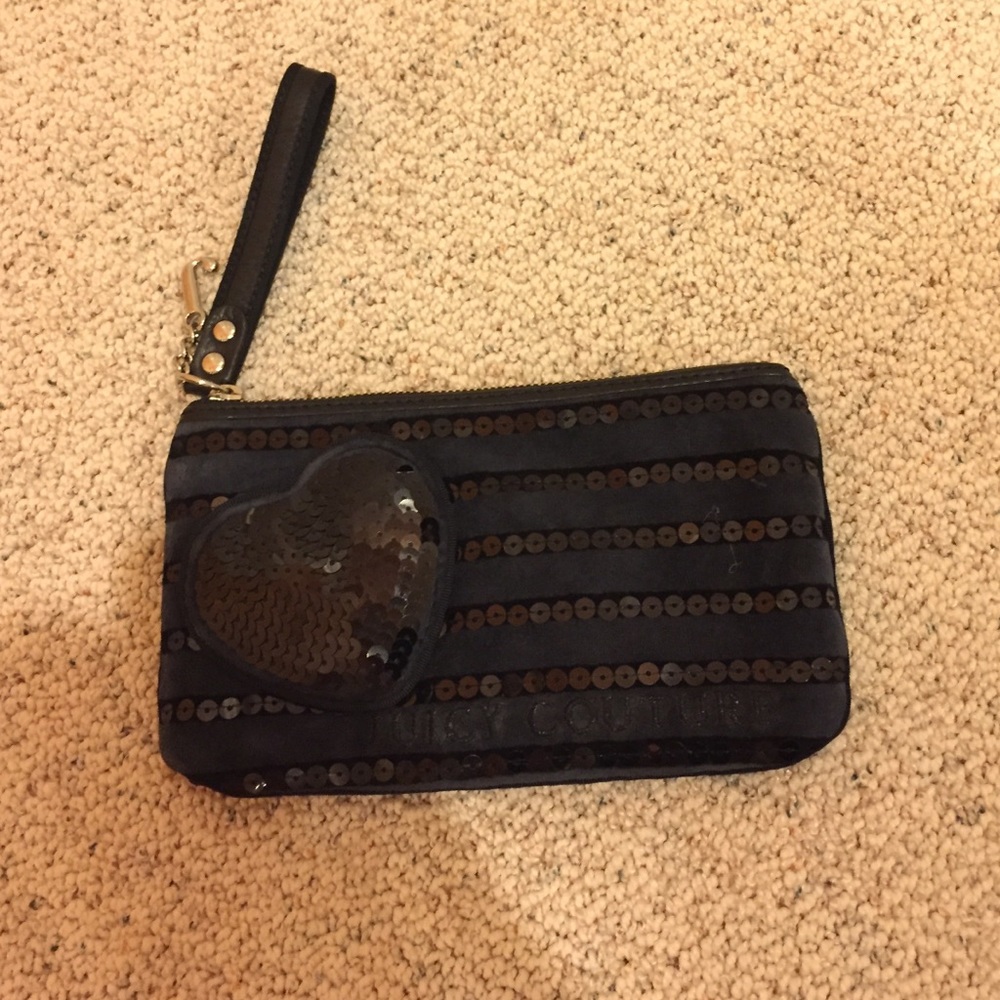 Juicy Couture navy blue and black wristlet!