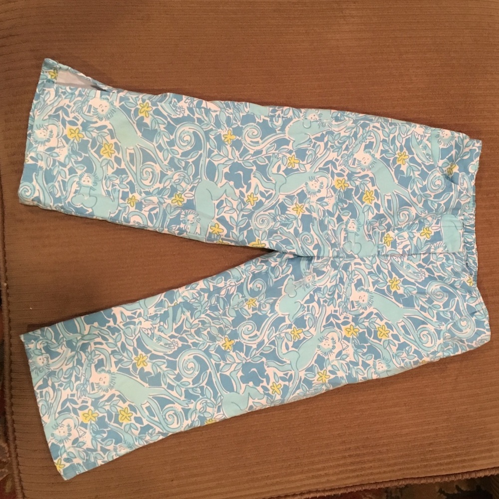 Lilly Pulitzer Girls Sz 6 Jungle Monkey Crop Pants