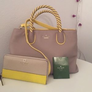 Kate Spade New York handbag with matching wallet.