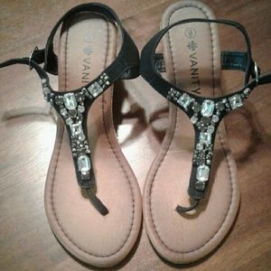 Wedged Sequined Sandals