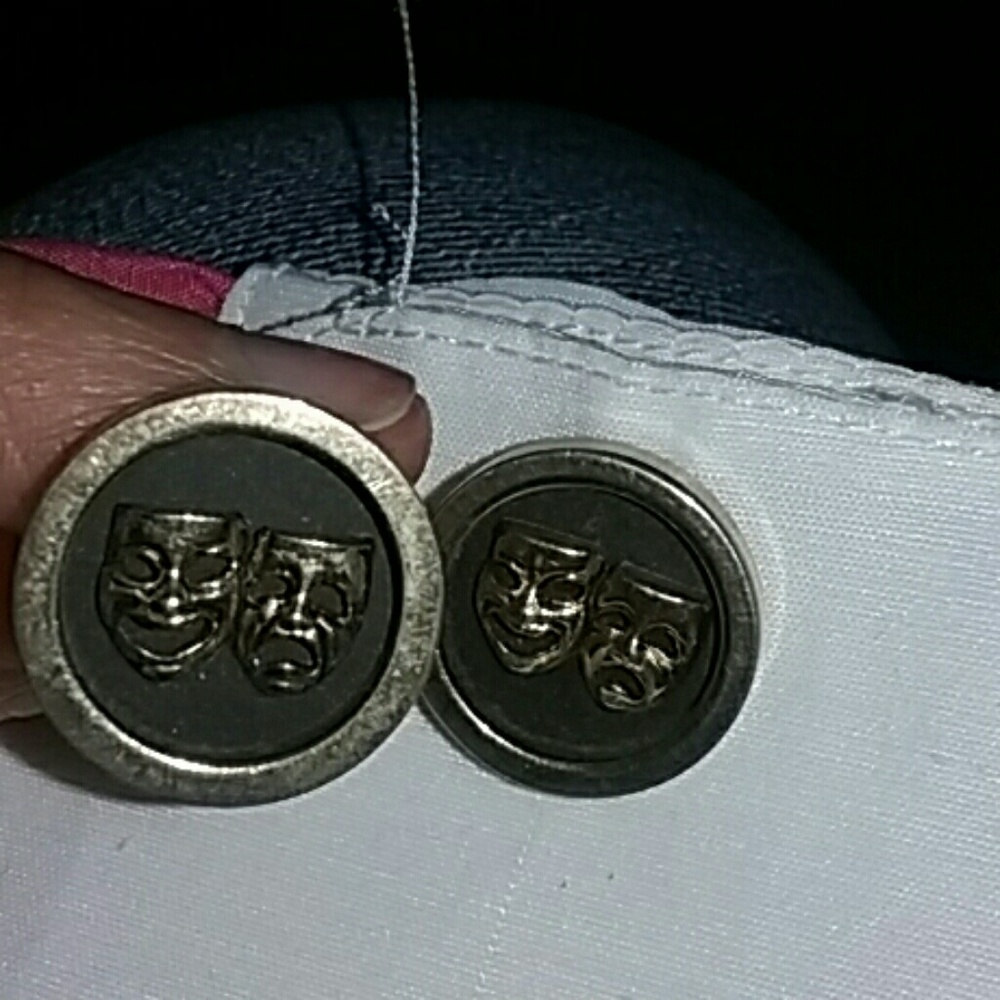 Vintage comedy tragedy Swank cufflinks