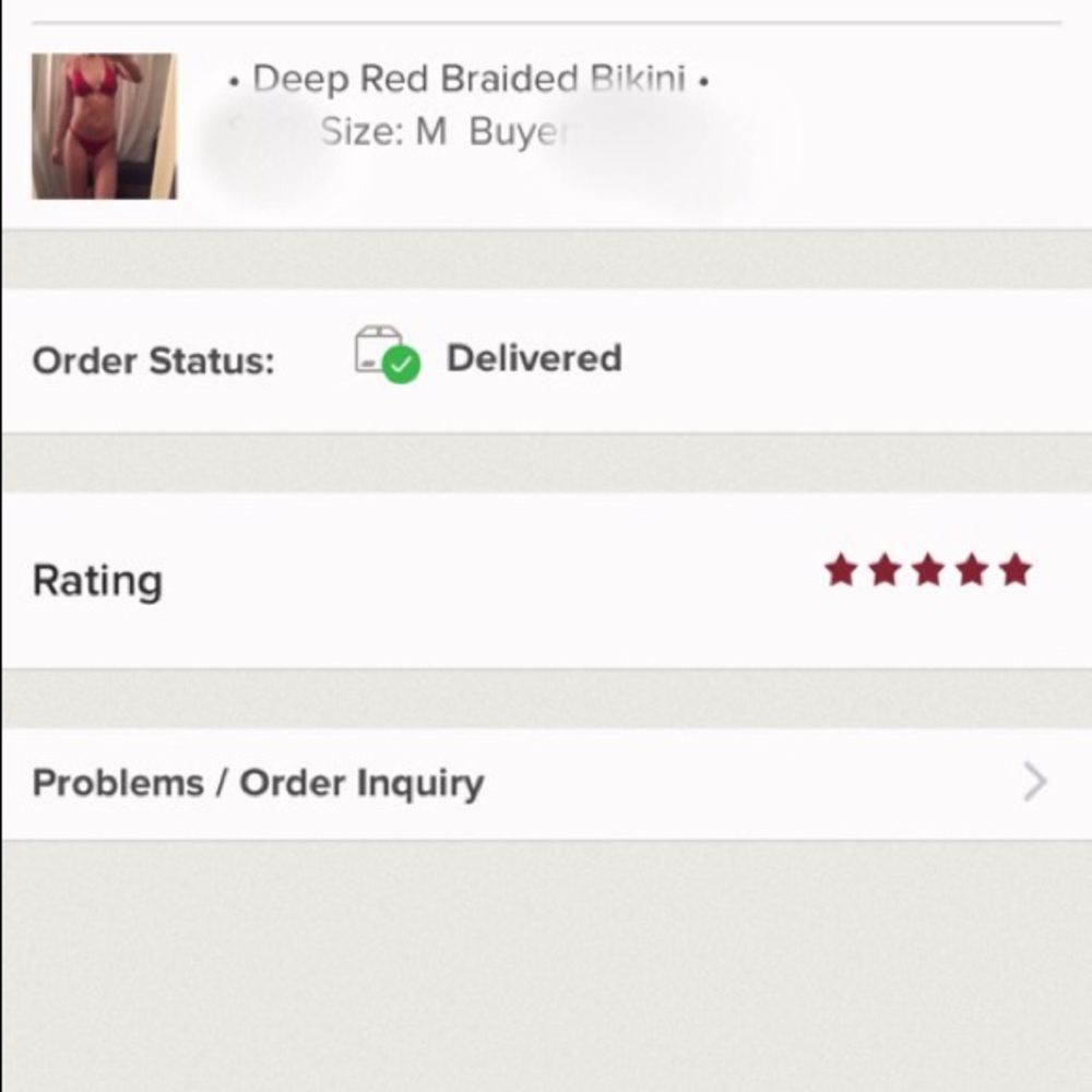 SMALL LEFT• Deep Red Braided Bikini • - Picture 6 of 8