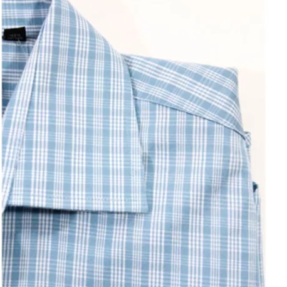 JOHN VARVATOS LIGHT BLUE WHITE GLEN PLAID SZ 14 - Picture 3 of 4