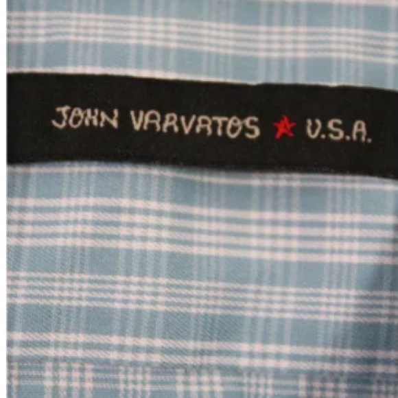 JOHN VARVATOS LIGHT BLUE WHITE GLEN PLAID SZ 14 - Picture 4 of 4
