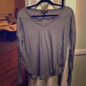 Tan and black striped long sleeved shirt