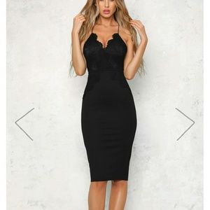 Hello molly black midi dress NWT XS