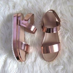 Zara Gold Platform Sandals