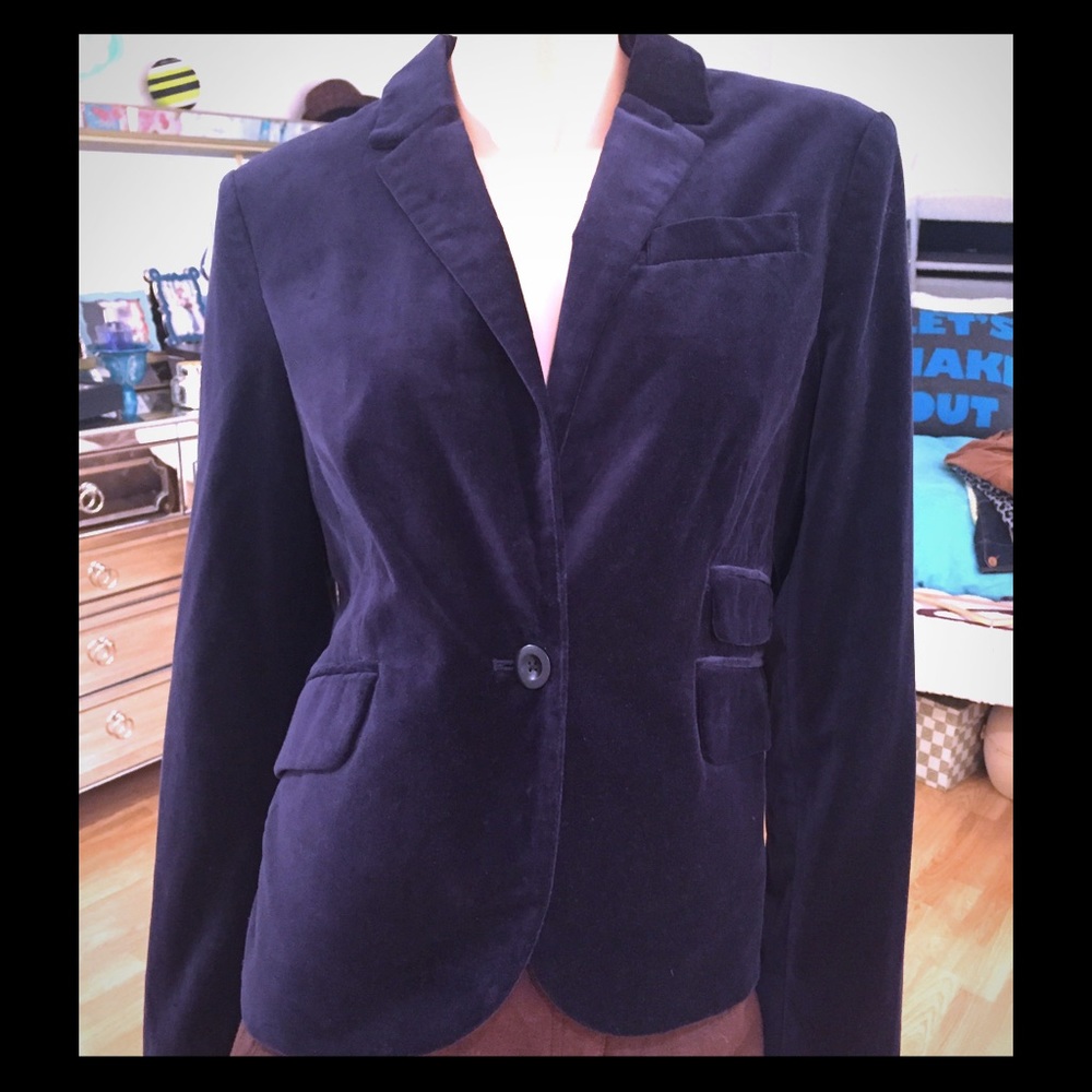Tommy Hilfiger Navy Blue Velvet Blazer
