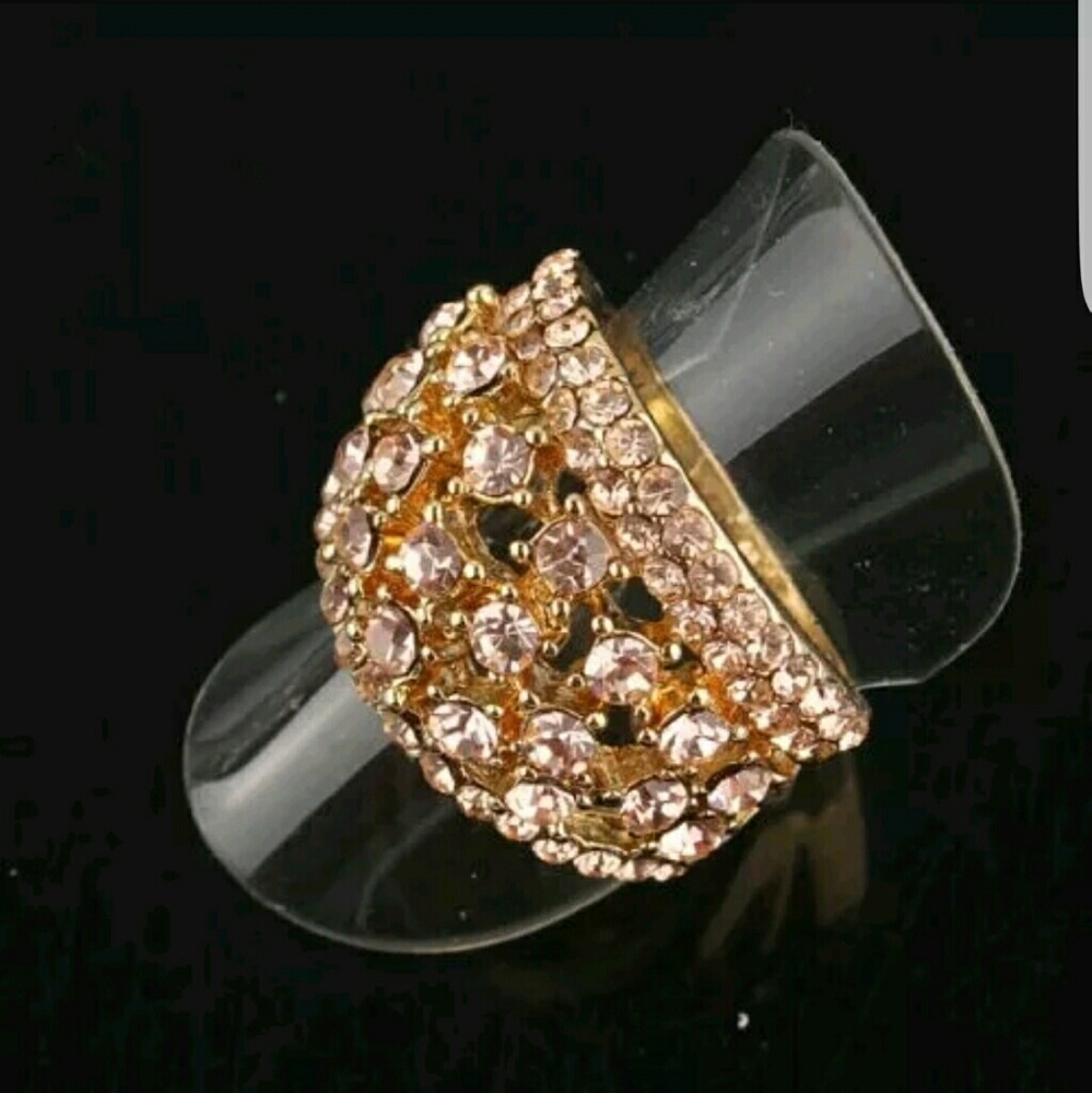 18k Yellow Gold Plated Size 8.5 Garnet Ruby