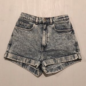 American Apparel High Waisted Jean Shorts