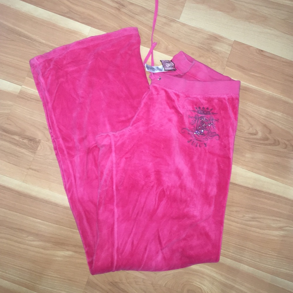 Pink juicy couture velour straight leg pants