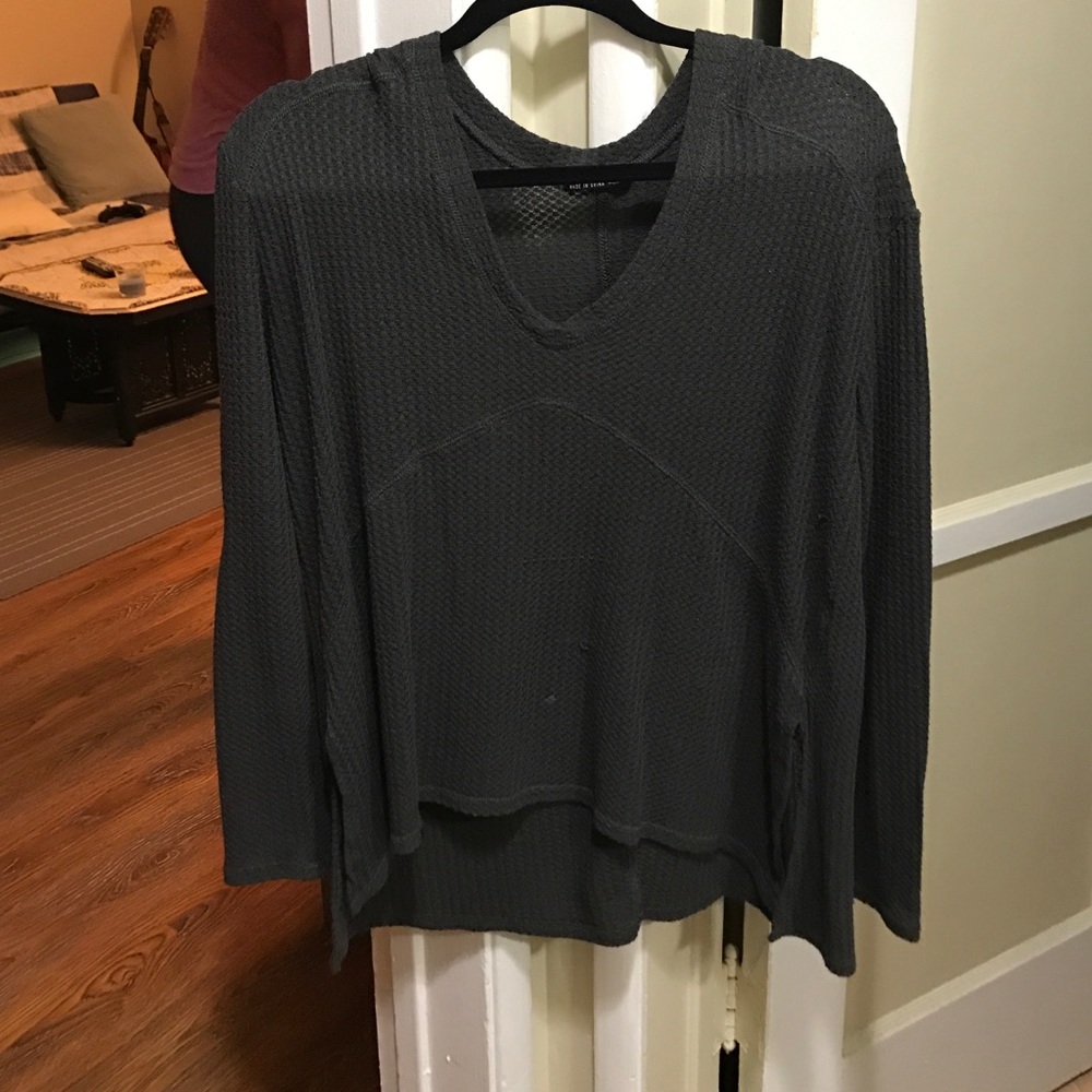 Dark grey waffle sweater