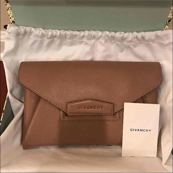 Givenchy Handbags - Givenchy Antigona Small Goatskin Clutch Beige