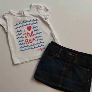 Hilfiger Sea Top And Denim Skirt Bundle