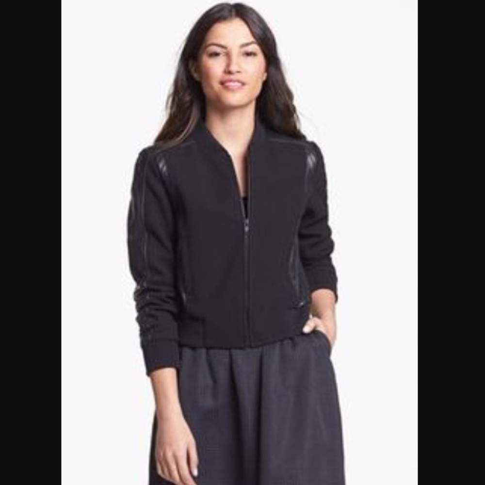 Halogen Leather Bomber