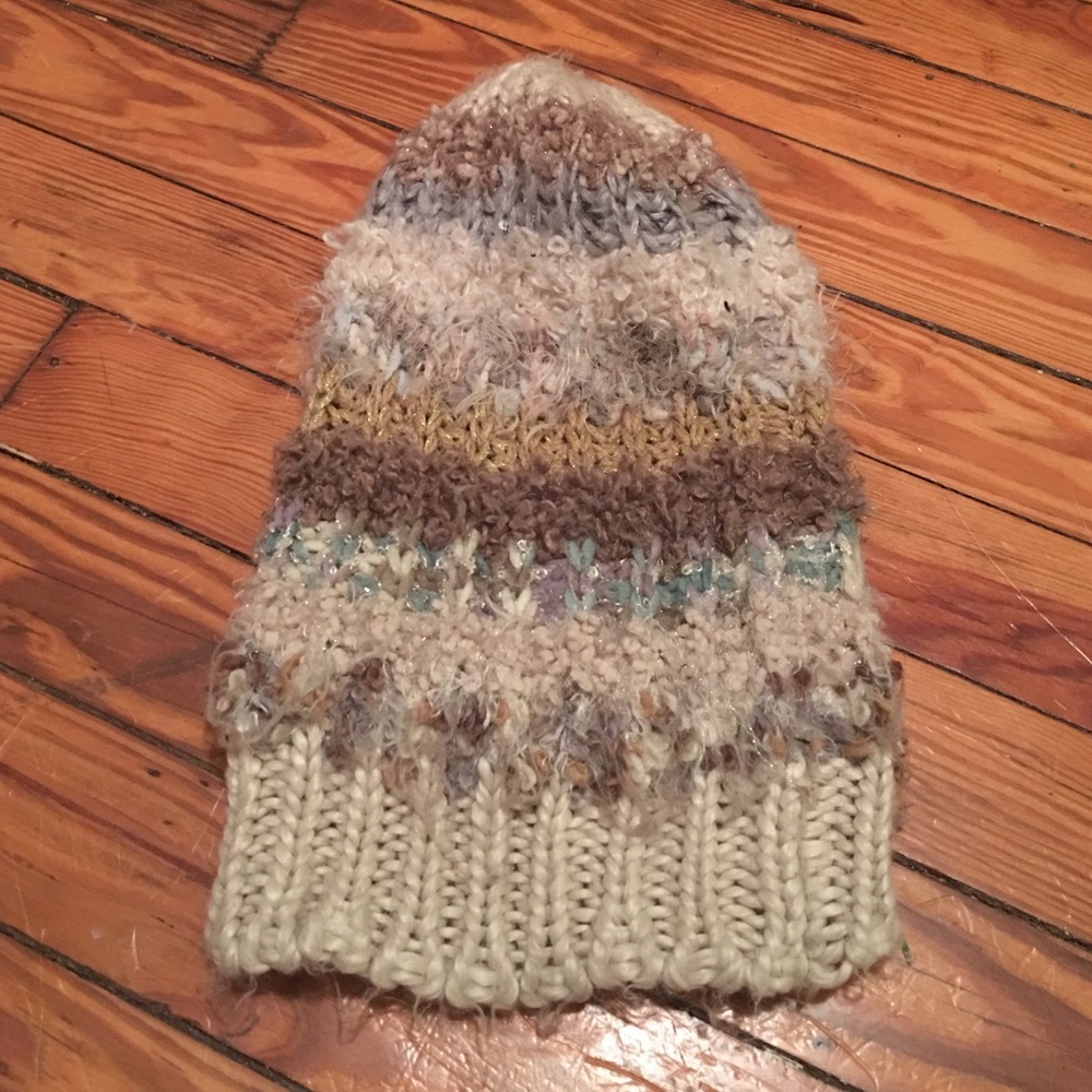 Anthropologie multicolor floppy beanie hat