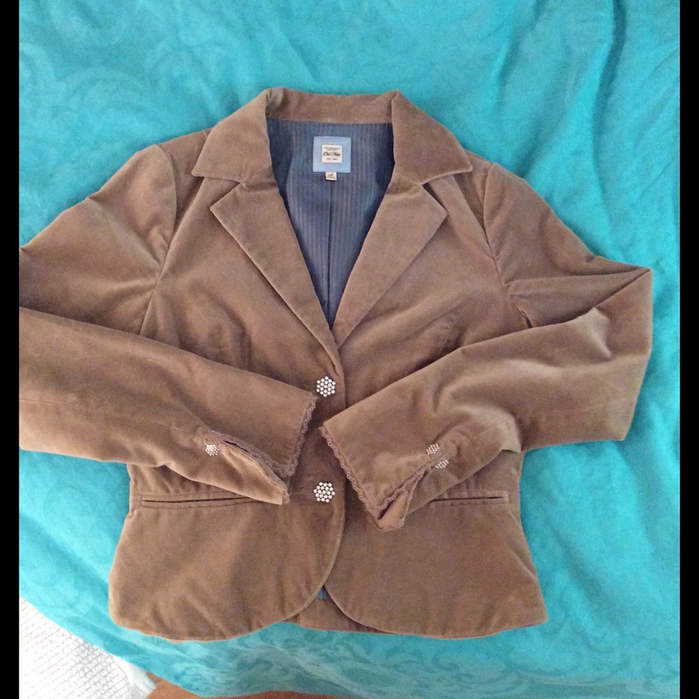 Old Navy Taupe Velvet Blazer