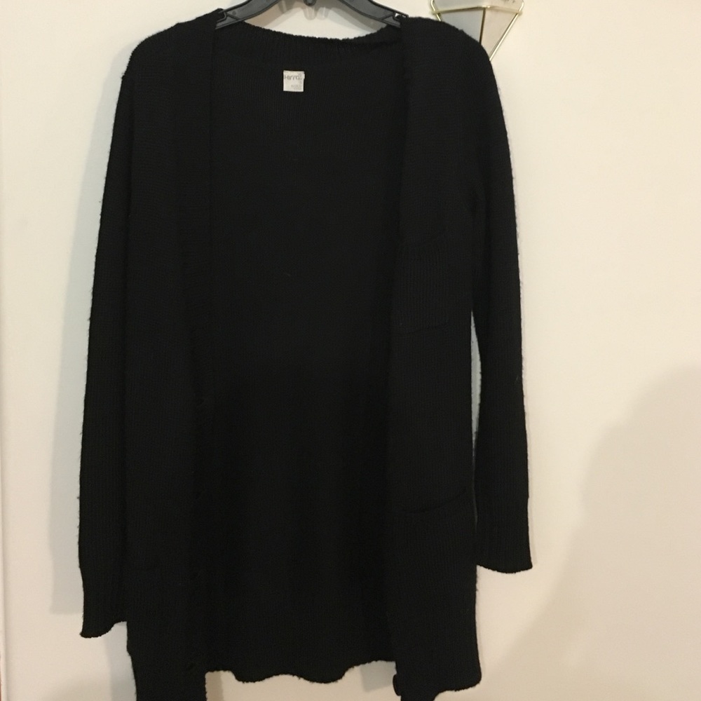 Kirra long, knit cardigan, 5 buttons 3 pockets