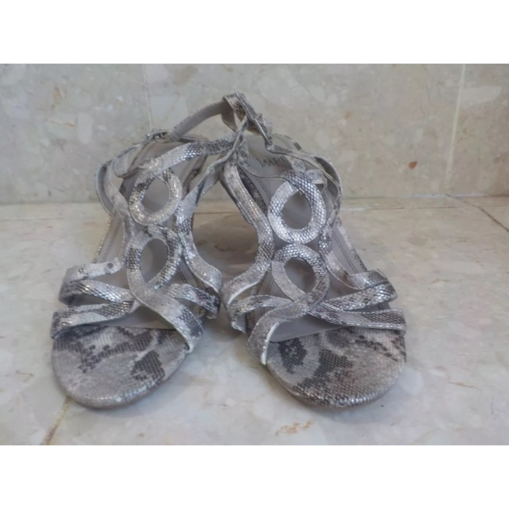 Size 9 IMPO high heel wedge snakeskin animal print