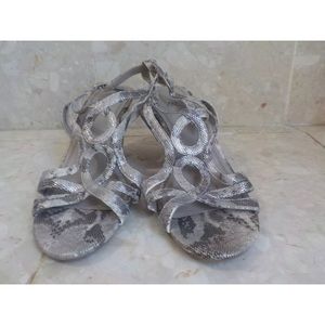 Size 9 IMPO high heel wedge snakeskin animal print