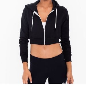 American Apparel cropped flex fleece zip hoodie