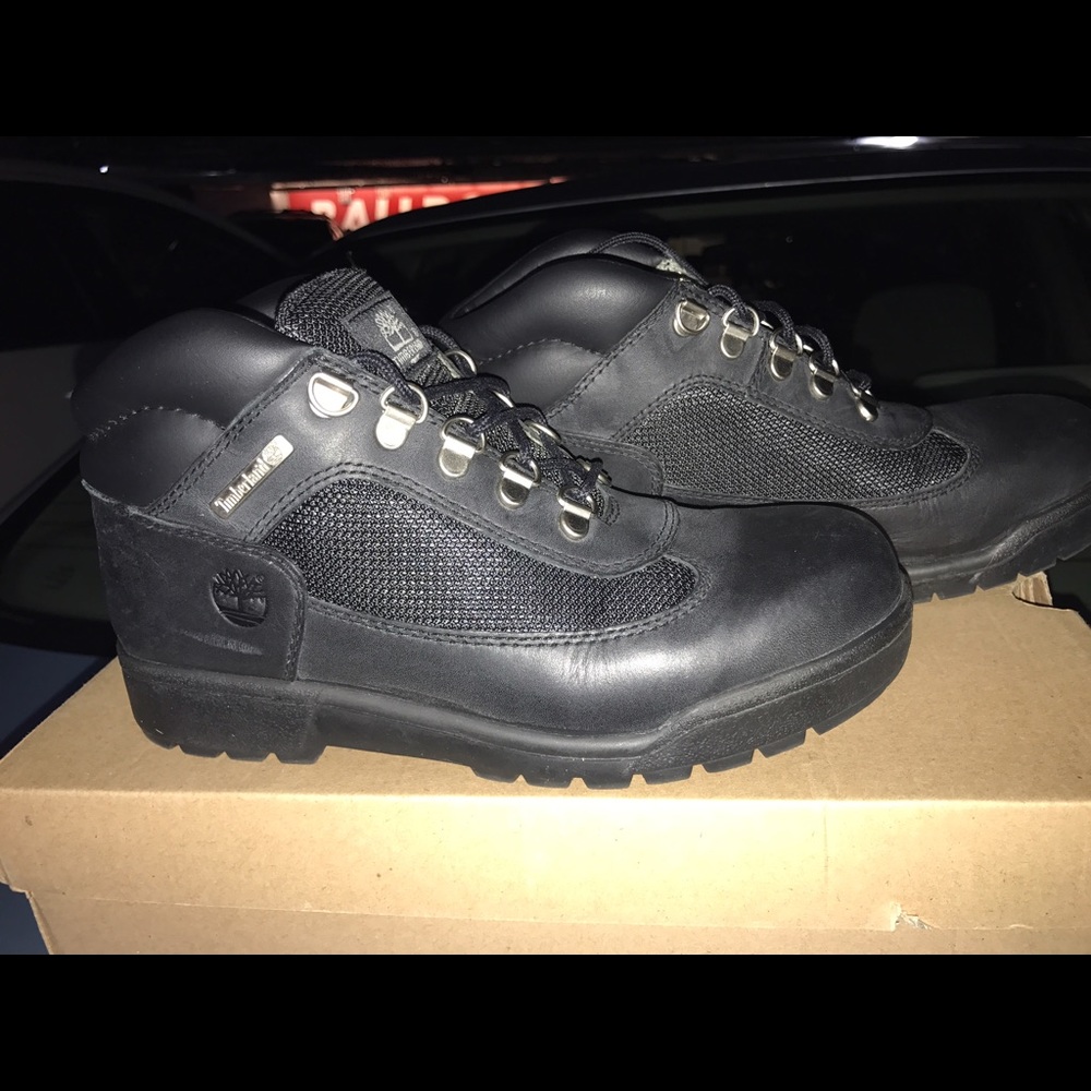 Black Timberlands Kids Waterproof Boot Size 5.5