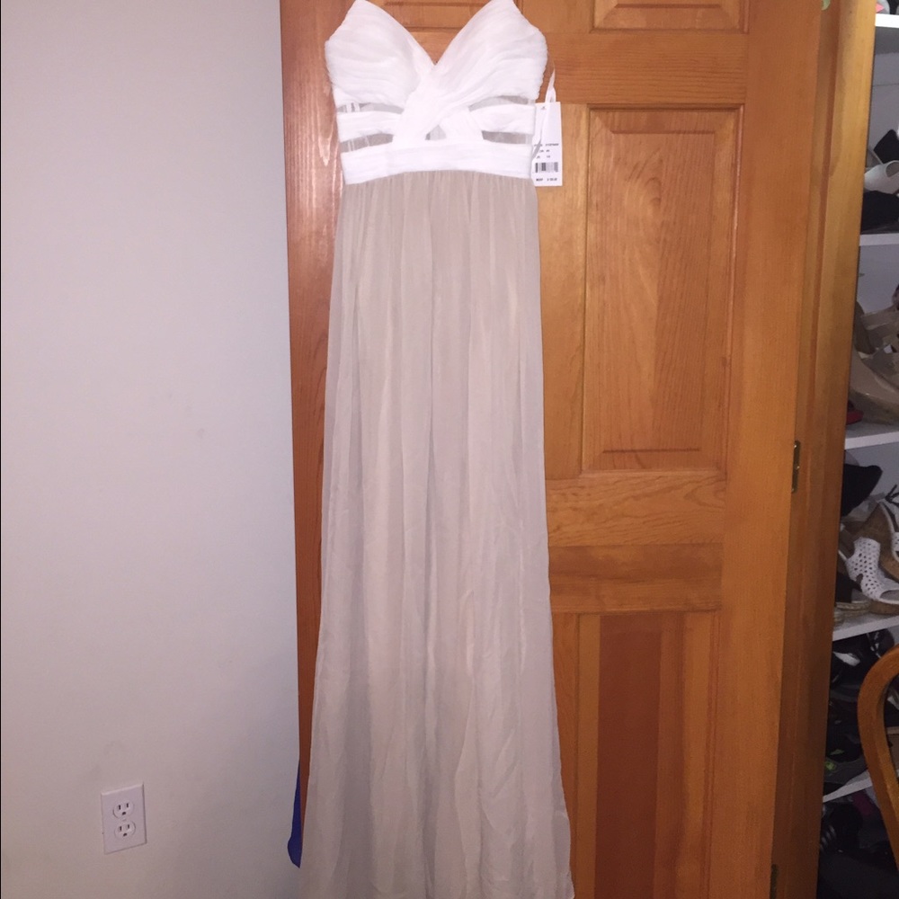White/Nude colored Prom Dress
