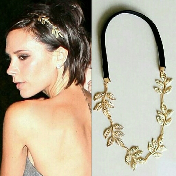 Dealz Jewelry - New Gold Plated Elastic Leaf Headband