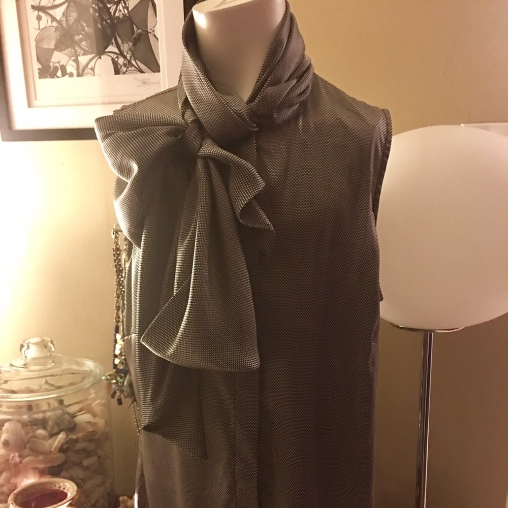 Jones New York Collection Satin Tie-Neck Blouse