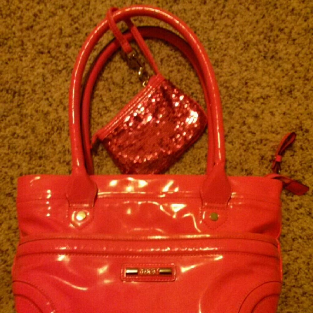 Original Tous pink tote handbag + sequin wristlet