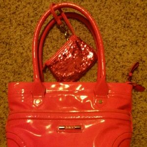 Original Tous pink tote handbag + sequin wristlet
