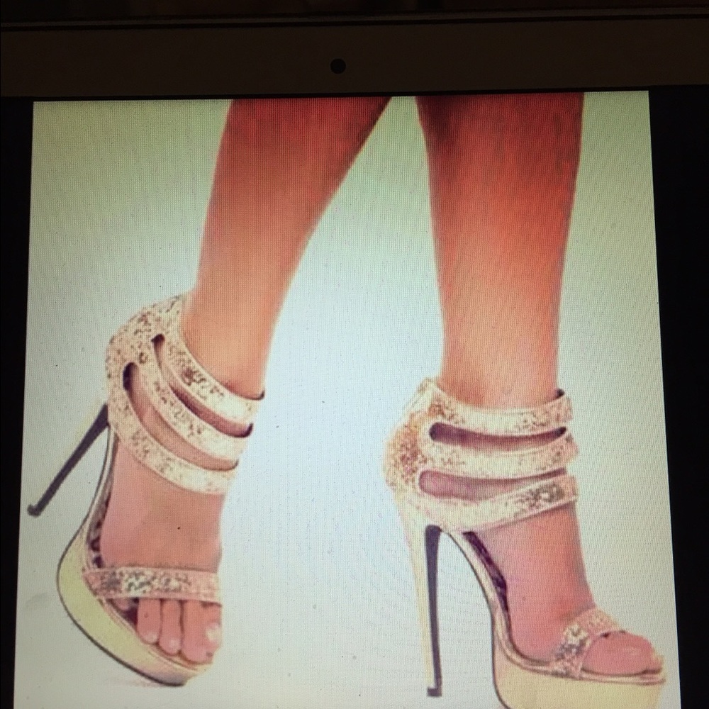 Gold sparkly tall platform heels!!!