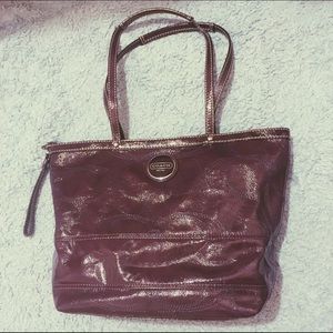 ✨Coach Plum Leather Medium Sized Tote