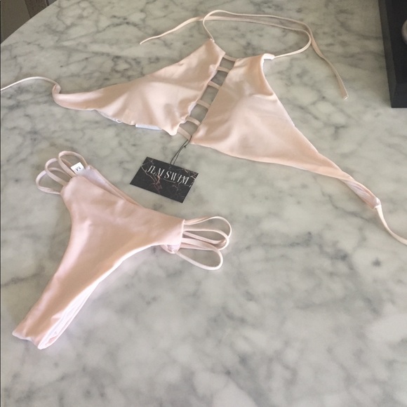 SALE • MEDIUM LEFT• Cream Caged Bikini • - Picture 4 of 5