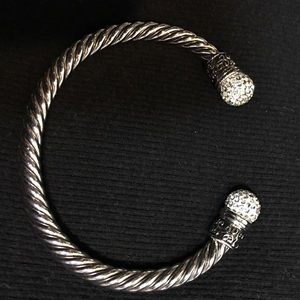 Beautiful Silver Rhinestone Cuff Bracelet