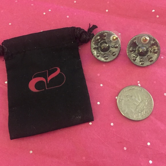 DONATED BaubleBar sparkle sun statement earrings gunmetal - Picture 4 of 4