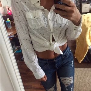 Arizona- White detailed Button Up ✨