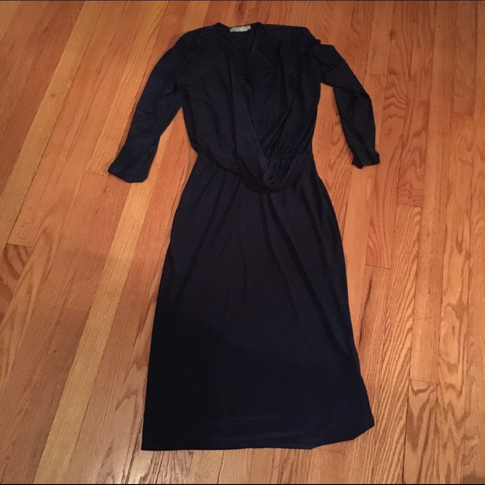 ASOS SZ 12 NAVY MIDI WRAP DRESS
