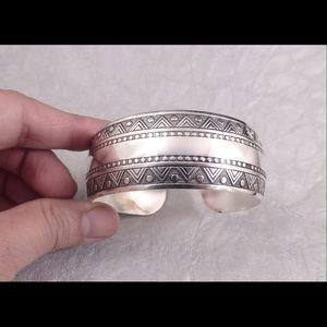 South Western Silver Tone Cuff Bracelet