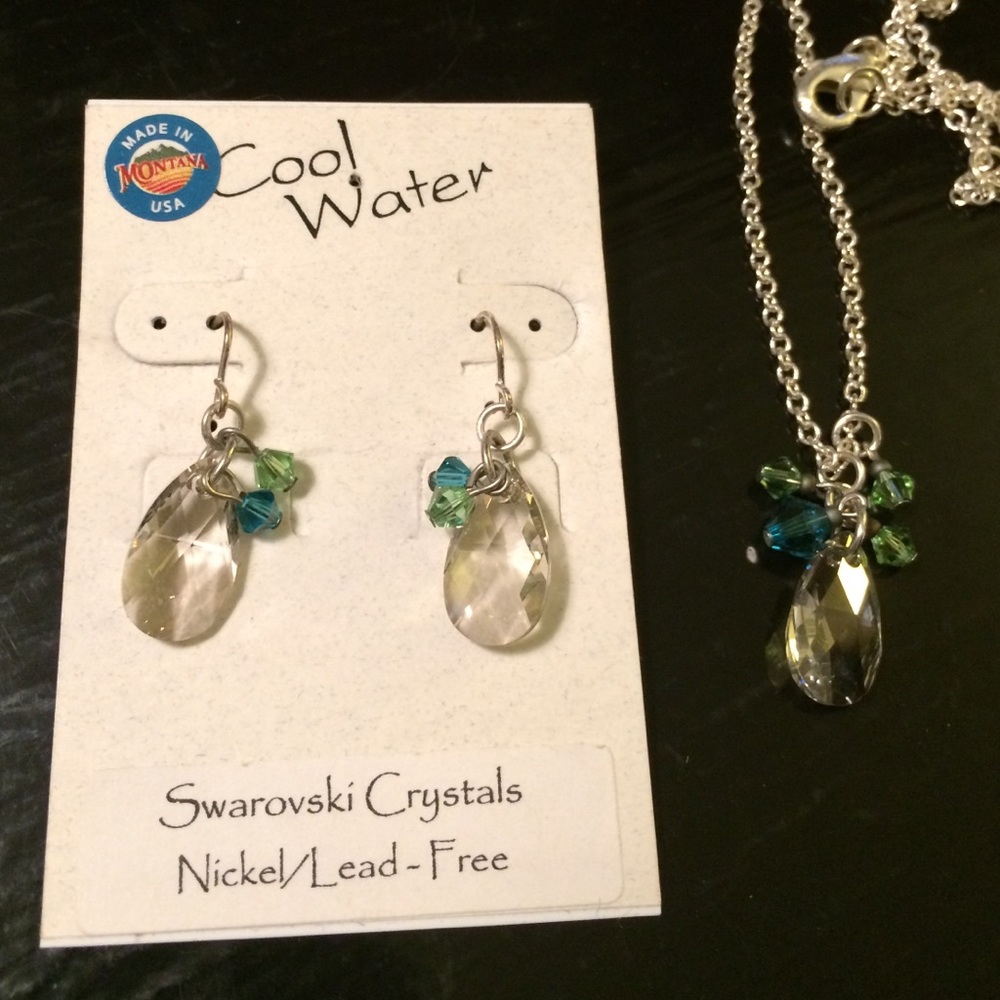 Swarovski crystal necklace with matching earrings