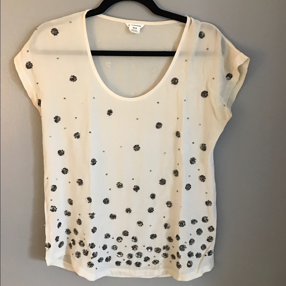 Club Monaco sequin top