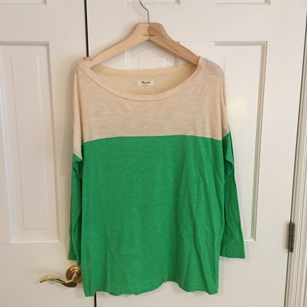 Madewell color block three quarter sleeve T shirt