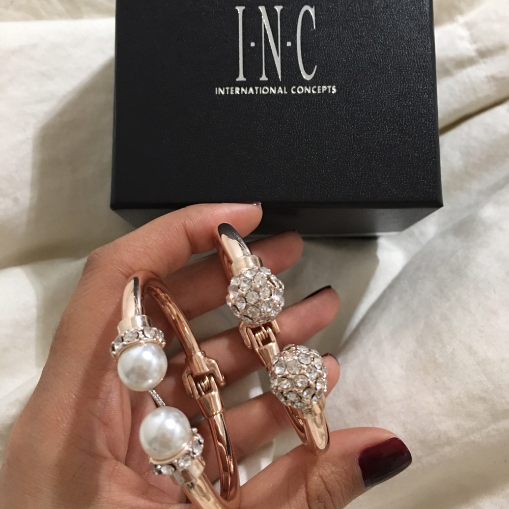 INC rose gold bracelet set!