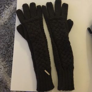 Michael Kors brown wool knit gloves