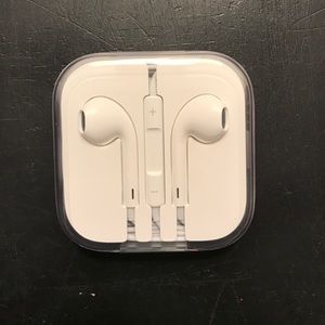 Apple Earbuds and Block