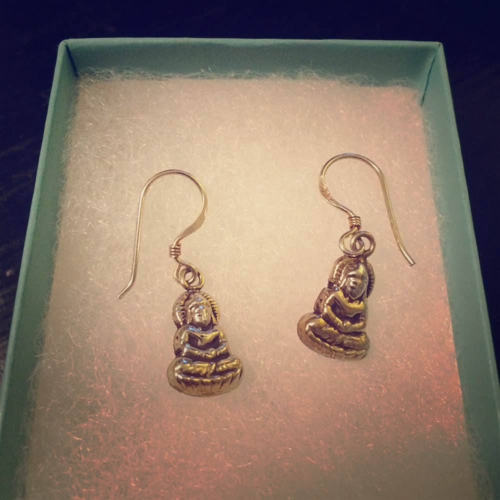 Sterling silver Buddha earrings