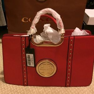 Dasein Red Handbag Purse Tote NEW NEW