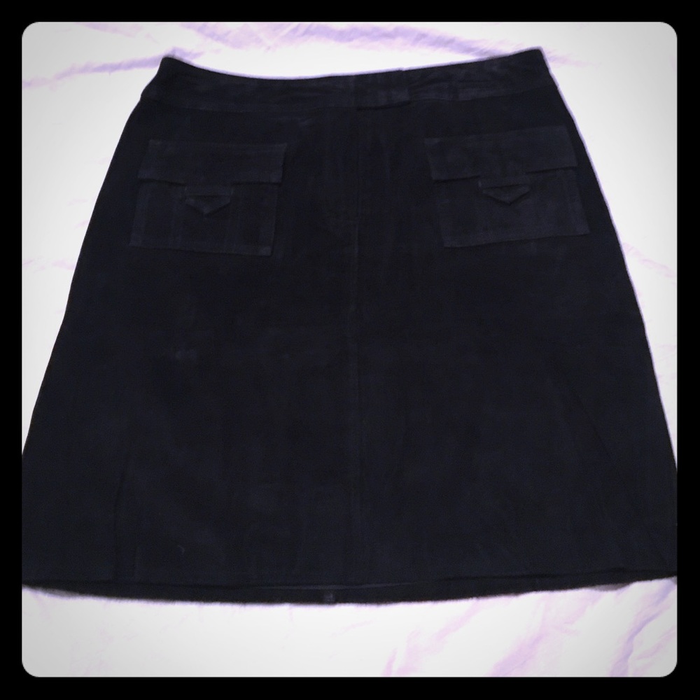 100% leather black skirt size 4